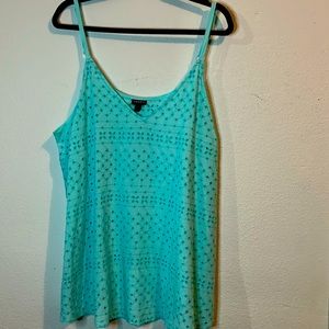 Torrid size 2 spaghetti strap, eyelet, teal tank